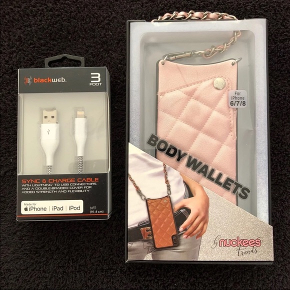 Nuckees Accessories - Nuckees Pink Vegan Leather Crossbody Wallet